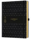 Bilježnica Castelli Copper & Gold - Honeycomb Gold, 19 x 25 cm, na linije - 1t