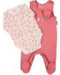 Kombinezon za bebe i bodi Sterntaler - Za djevojčicu, 50 cm, 0-2 mjeseca, roza - 3t