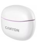 Bežične slušalice Canyon - TWS5, bijelo/ljubičaste - 3t