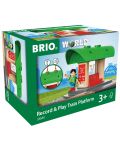 Drvena igračka Brio World – Željeznička platforma, sa zvukom - 2t