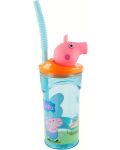 Čaša sa slamkom i 3D figuricom Stor Peppa Pig - Core, 360 ml - 3t