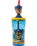 Čaša sa slamkom i 3D figuricom Stor Paw Patrol - Pup Power, 360 ml - 1t