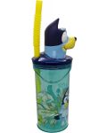 Čaša sa slamkom i 3D figuricom Stor Bluey - 360 ml - 2t