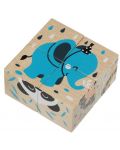 Drvene kocke Cubika - Životinje, 4 kockice, 6 slagalica - 5t