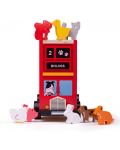 Drvena igračka za sortiranje Bigjigs - Autobus sa životinjama - 2t