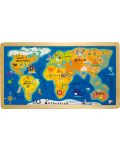 Drvena slagalica Small Foot - Karta svijeta, 24 dijela - 1t