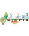 Drveni set za igru Orange Tree Toys Peter Rabbit - Vlak s tračnicama i figurama - 4t