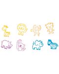 Drveni pečati Goki - Divlje životinje s jastučićem u boji - 3t