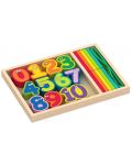 Drveni set Acool Toy - Brojevi i štapići u boji - 1t