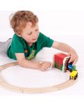 Drvena igračka Bigjigs - Tunel od crvene cigle s tračnicom - 5t