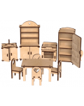Drveni montažni set Woodpy - Namještaj za lutke, 346 komada - 4t