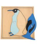 Drvena slagalica sa životinjama Smart Baby - Pingvin, 4 dijela - 2t