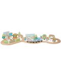 Drveni set za igru Orange Tree Toys Peter Rabbit - Vlak s tračnicama i figurama - 2t