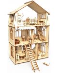 Drveni montažni set Woodpy - Namještena vila s potkrovljem, 228 dijelova - 1t
