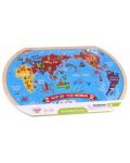 Drvena slagalica Tooky toy - Karta svijeta - 2t