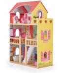 Drvena kućica za lutke Moni Toys - Emily, sa 17 dodataka - 3t