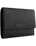 Ženski kožni novčanik Bugatti Bella - Flip, RFID zaštita, crni - 2t