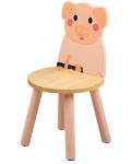 Dječja drvena stolica Bigjigs – Prase - 1t
