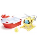 Dječja igračka Green Toys – Spasilački čamac i helikopter - 1t