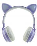 Dječje slušalice PowerLocus - Buddy Ears, bežične, ljubičasto/bijele - 2t