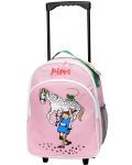 Dječji ruksak na kotačima Pippi - Pipi i omiljeni konj, ružičasti - 1t