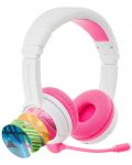 Dječje slušalice BuddyPhones - School+, ružičasto/bijele - 1t