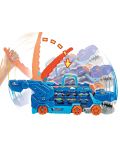 Dječja igračka 2 u 1 Hot Wheels City - T-Rex auto transporter, sa 2 kolica - 5t