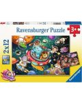 Dječja slagalica Ravensburger od 2 x 12 dijelova - Životinje u svemiru - 1t