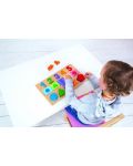 Dječje drvene puzzle Bigjigs - S brojevima i geometrijskim oblicima - 2t