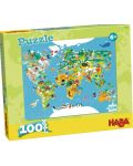 Dječja slagalica Haba - Karta svijeta, 100 dijelova - 2t