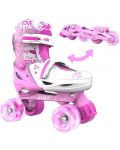 Dječje koturaljke 2 u 1 Yvolution - Neon Combo Skates, veličina 30-33, roze - 3t