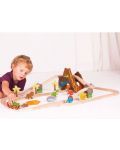 Dječja drvena igračka Bigjigs – Dinosaurski set vlakova - 2t