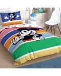 Set za jednostruki krevet TAC Licensed - Mickey M. Rainbow, 100% pamuk - 1t