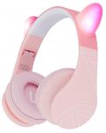 Dječje slušalice PowerLocus - P1 Ears, bežične, ružičaste - 1t