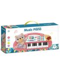 Dječji klavir Ocie – S medvjedićem i 24 tipke, ružičasti - 3t