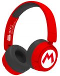 Dječje slušalice OTL Technologies - Super Mario Icon Logo, bežične, crvene - 1t