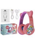 Dječje slušalice PowerLocus - P1 Smurf, bežične, roze - 8t