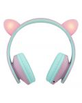 Dječje slušalice PowerLocus - P2,  Ears, bežične, ružičasto/zelene - 4t