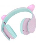 Dječje slušalice PowerLocus - P2,  Ears, bežične, ružičasto/zelene - 2t