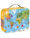 Dječja slagalica u koferu Janod - Karta svijeta, 300 dijelova - 1t