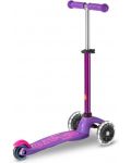 Dječji romobil Micro - Mini Deluxe LED, Purple Pink - 5t