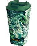 Čaša s dvostrukim stijenkama i poklopcem Quokka Flux - Jungle, 450 ml - 1t