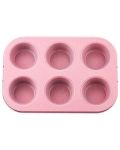 Kalup za pečenje 6 muffina Morello - Pink, 26.5 х 18.5 cm, ružičasti - 1t