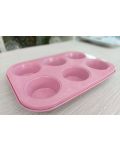 Kalup za pečenje 6 muffina Morello - Pink, 26.5 х 18.5 cm, ružičasti - 2t