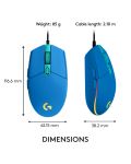Gaming miš Logitech - G102 Lightsync, optički, RGB, plavi - 9t