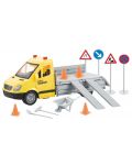 Set za igru Raya Toys - Kamion City Maintenance, Sa prometnim znakovima, zvukovima i svjetlima, žuti - 1t
