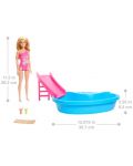 Set za igru Mattel Barbie - Barbie s bazenom i toboganom - 6t