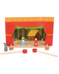 Set za igru Bigjigs – Magnetsko kazalište s drvenim figurama - 1t