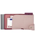 Držač kartice C-Secure - novčanik i pretinac za kovanice, XL, ružičasti i ljubičasti - 3t