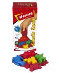 Kinetički pijesak u kutiji Heroes – Crvena boja, s 4 figurice - 2t